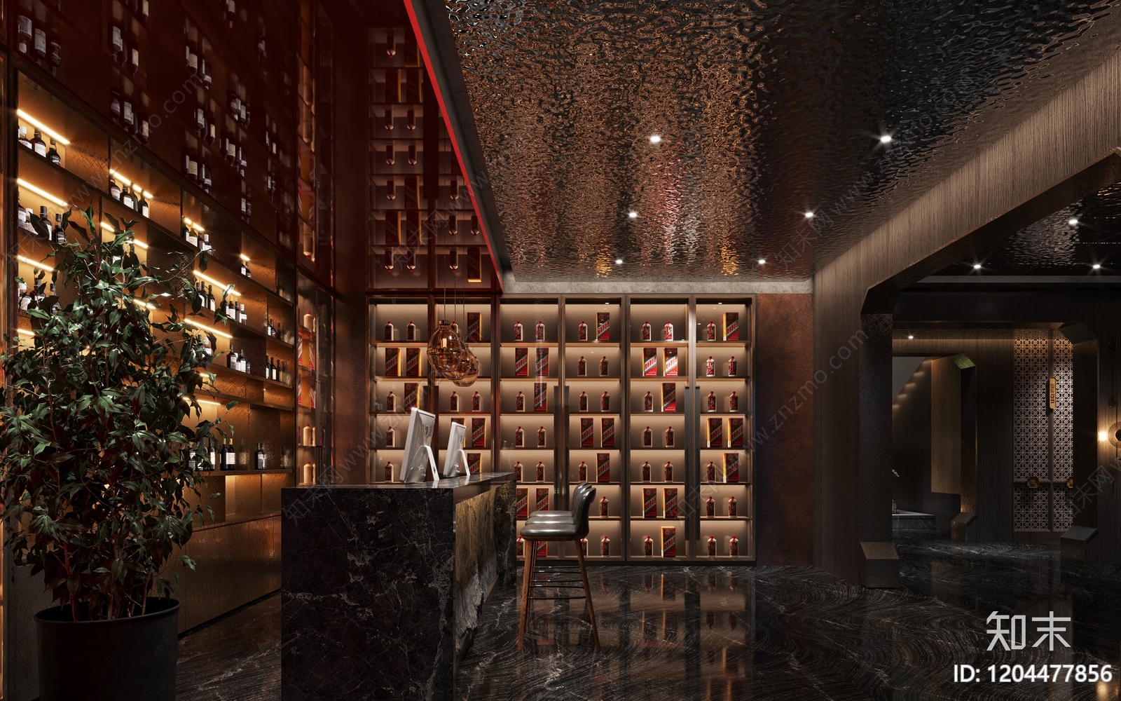 新中式中式中餐厅施工图下载【ID:1204477856】