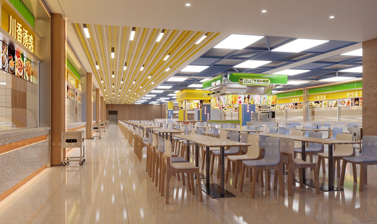 现代食堂3D模型下载【ID:1204478173】
