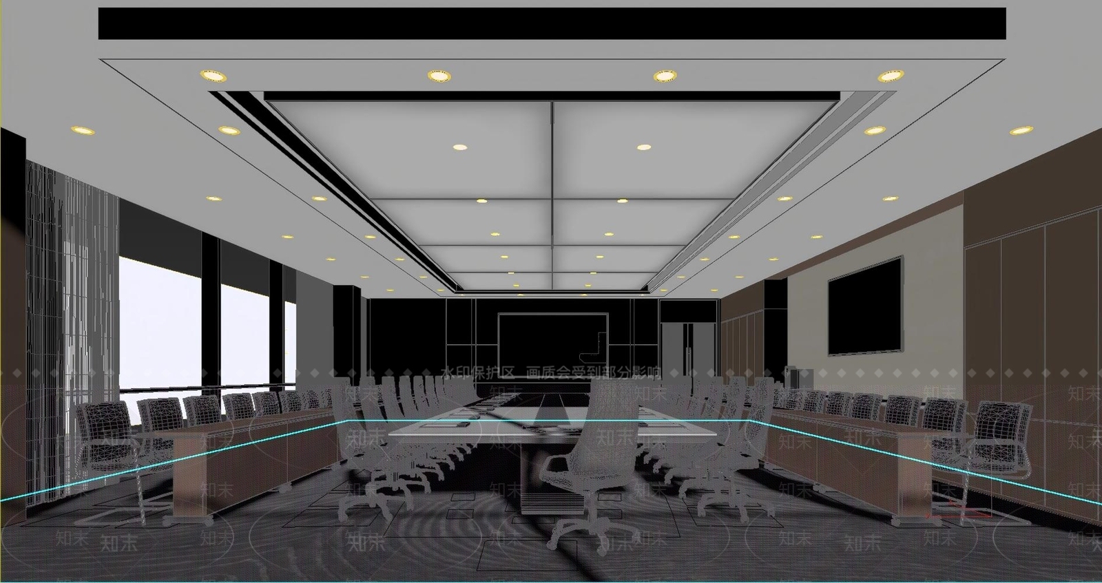 现代会议室3D模型下载【ID:1204480344】