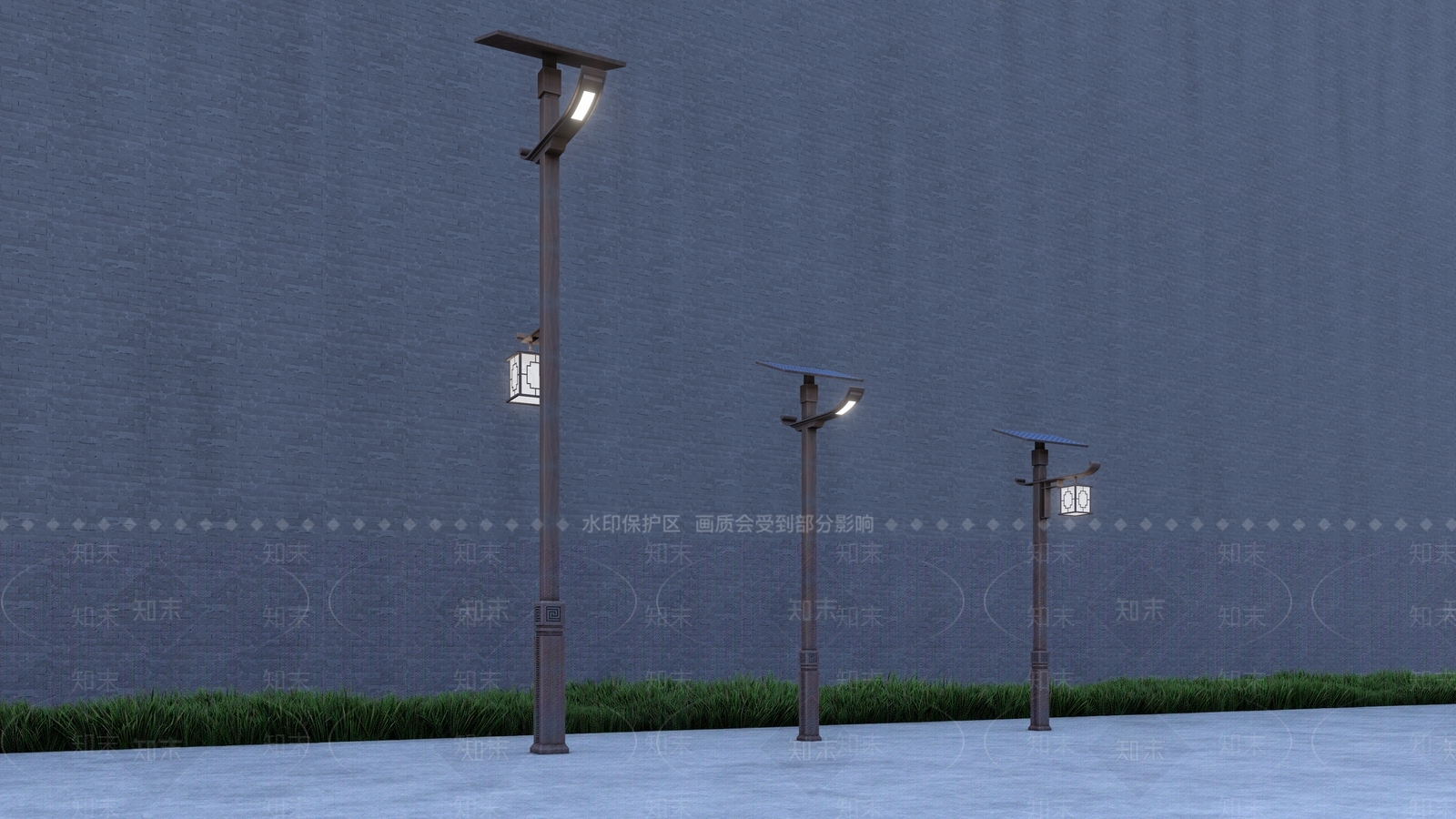 中式路灯SU模型下载【ID:1204480840】