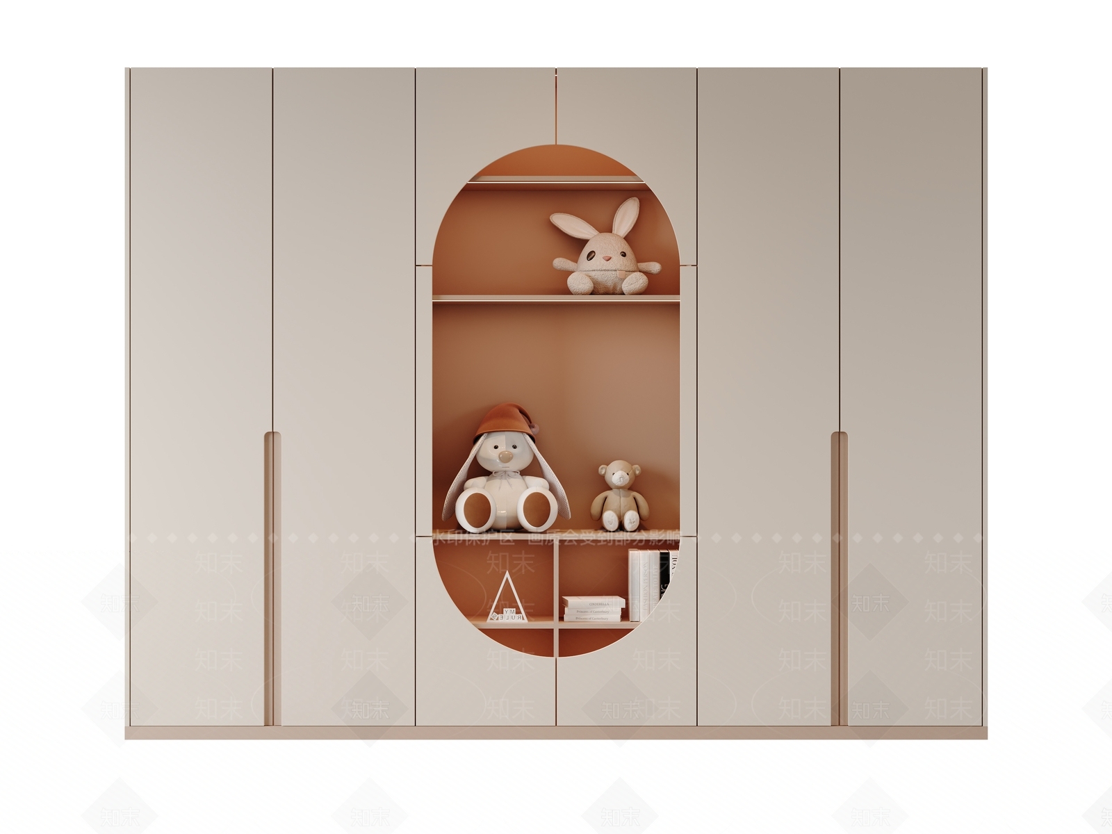 奶油简约衣柜3D模型下载【ID:1204485250】