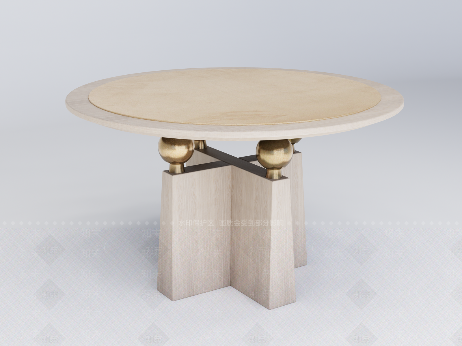 法式原木餐桌SU模型下载【ID:1204485807】