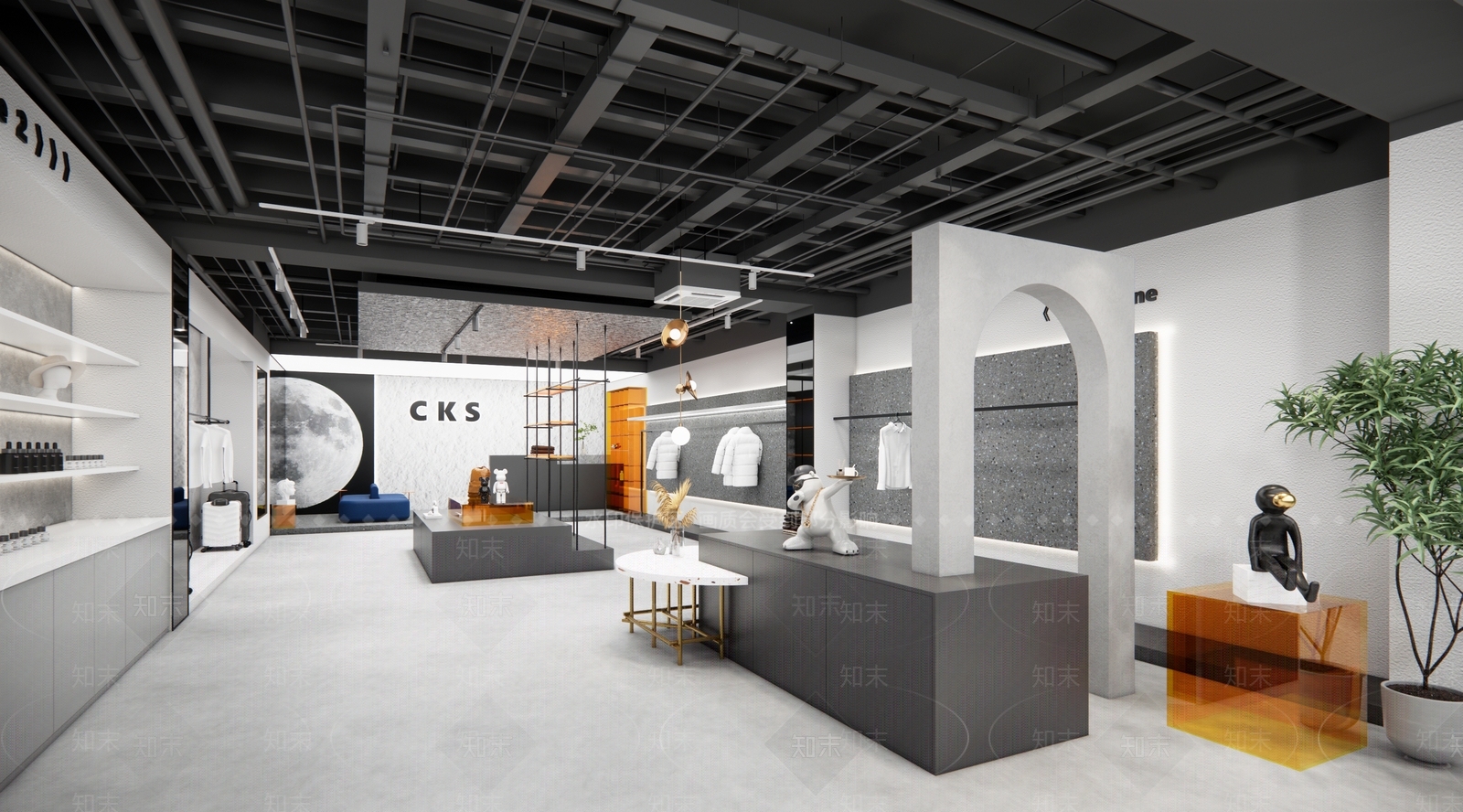 现代极简服装店SU模型下载【ID:1204487246】