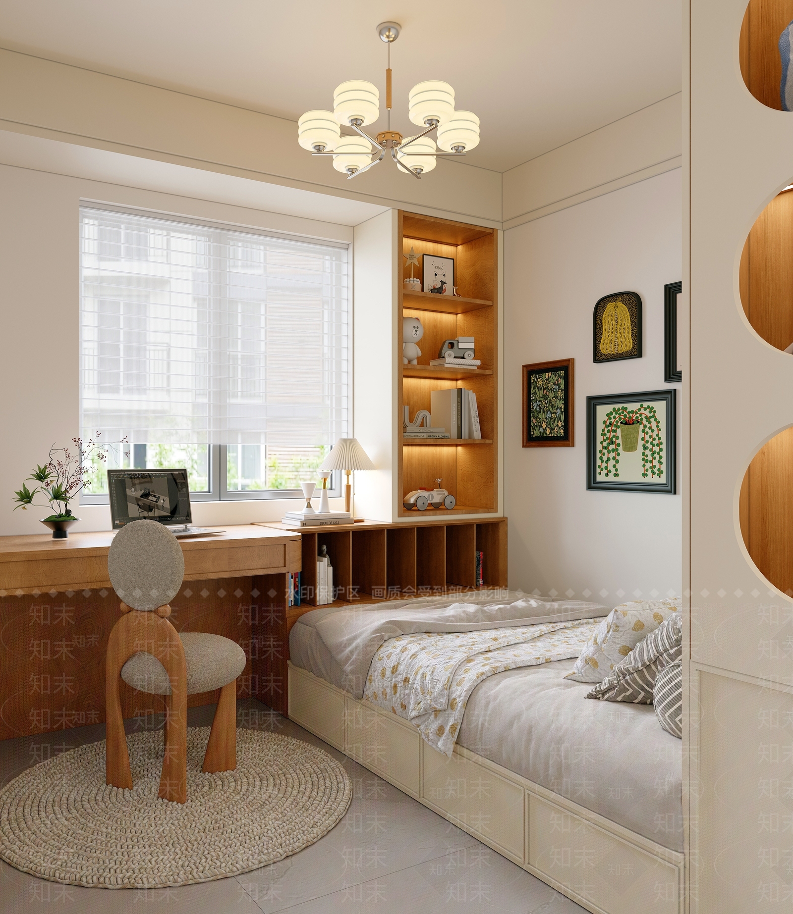 中古原木通用儿童房3D模型下载【ID:1204488181】