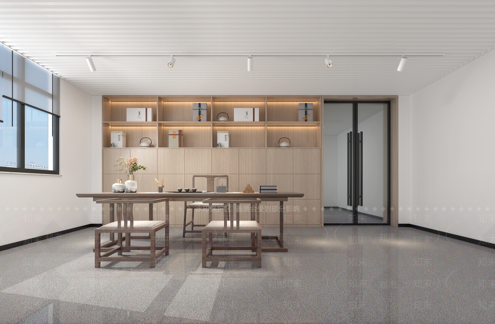 现代原木办公室3D模型下载【ID:1204489160】