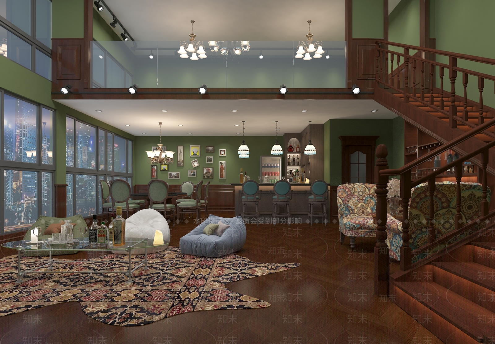 美式酒吧3D模型下载【ID:1204489488】