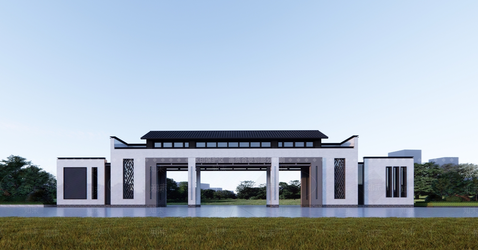 现代简约小公建SU模型下载【ID:1204490008】