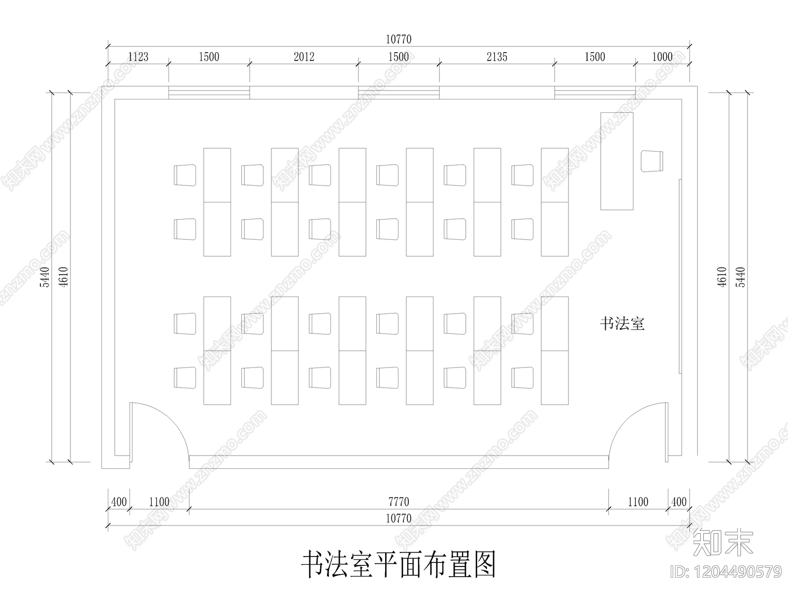 10套书法室美术室绘画培训教室CAD施工图cad施工图下载【ID:1204490579】