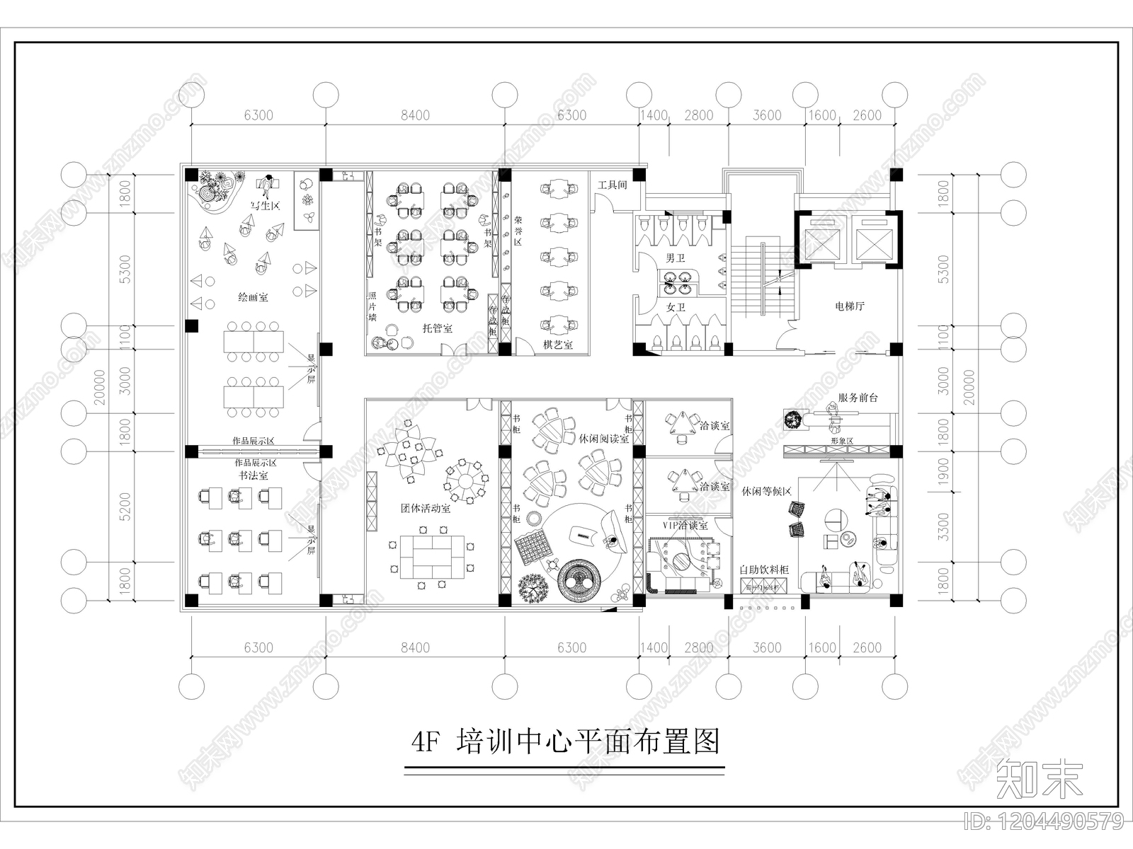 10套书法室美术室绘画培训教室CAD施工图cad施工图下载【ID:1204490579】