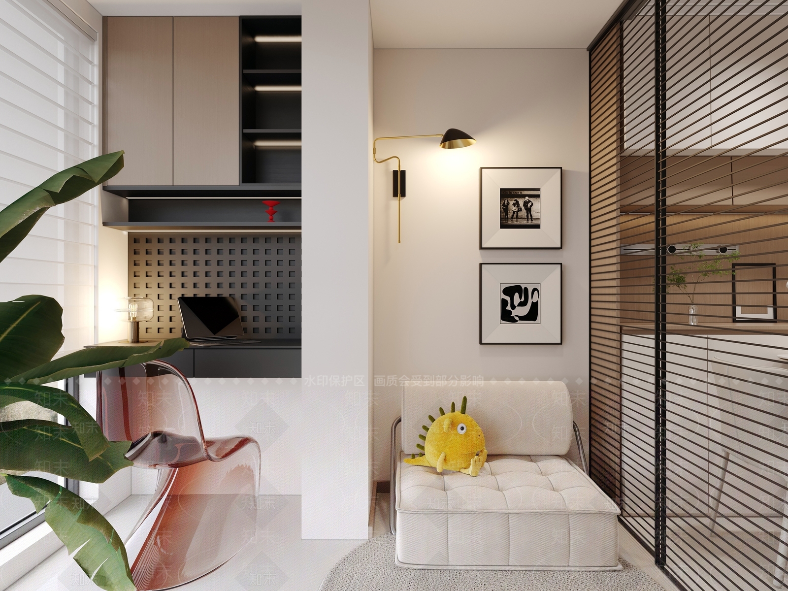 现代简约书房3D模型下载【ID:1204490749】