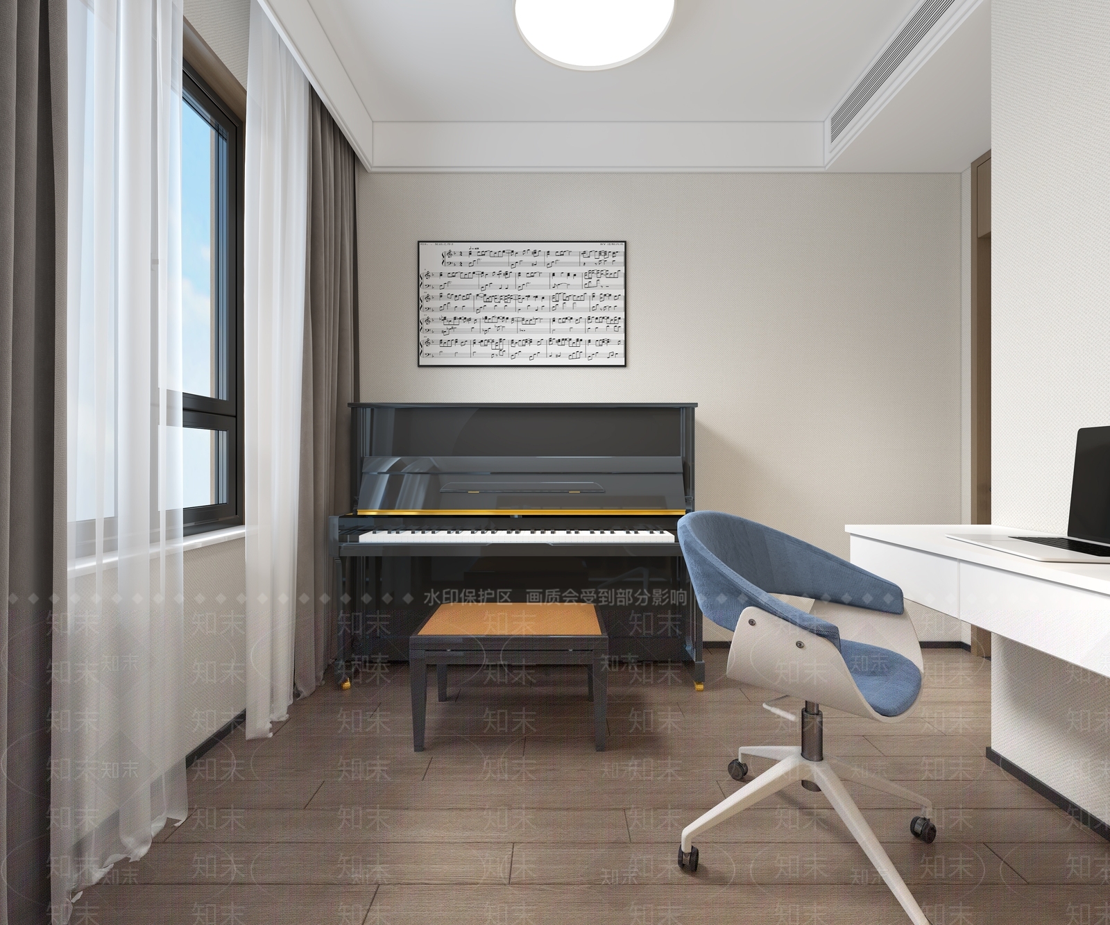 现代书房3D模型下载【ID:1204492122】