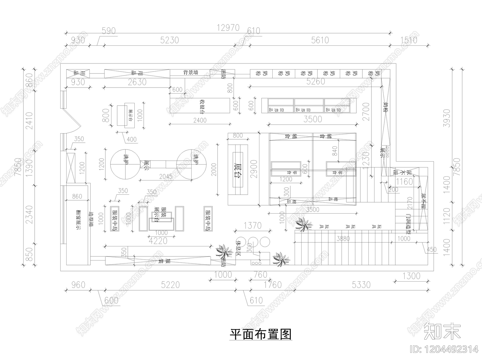 18套母婴专卖店奶粉店母婴坊CAD施工图cad施工图下载【ID:1204492314】