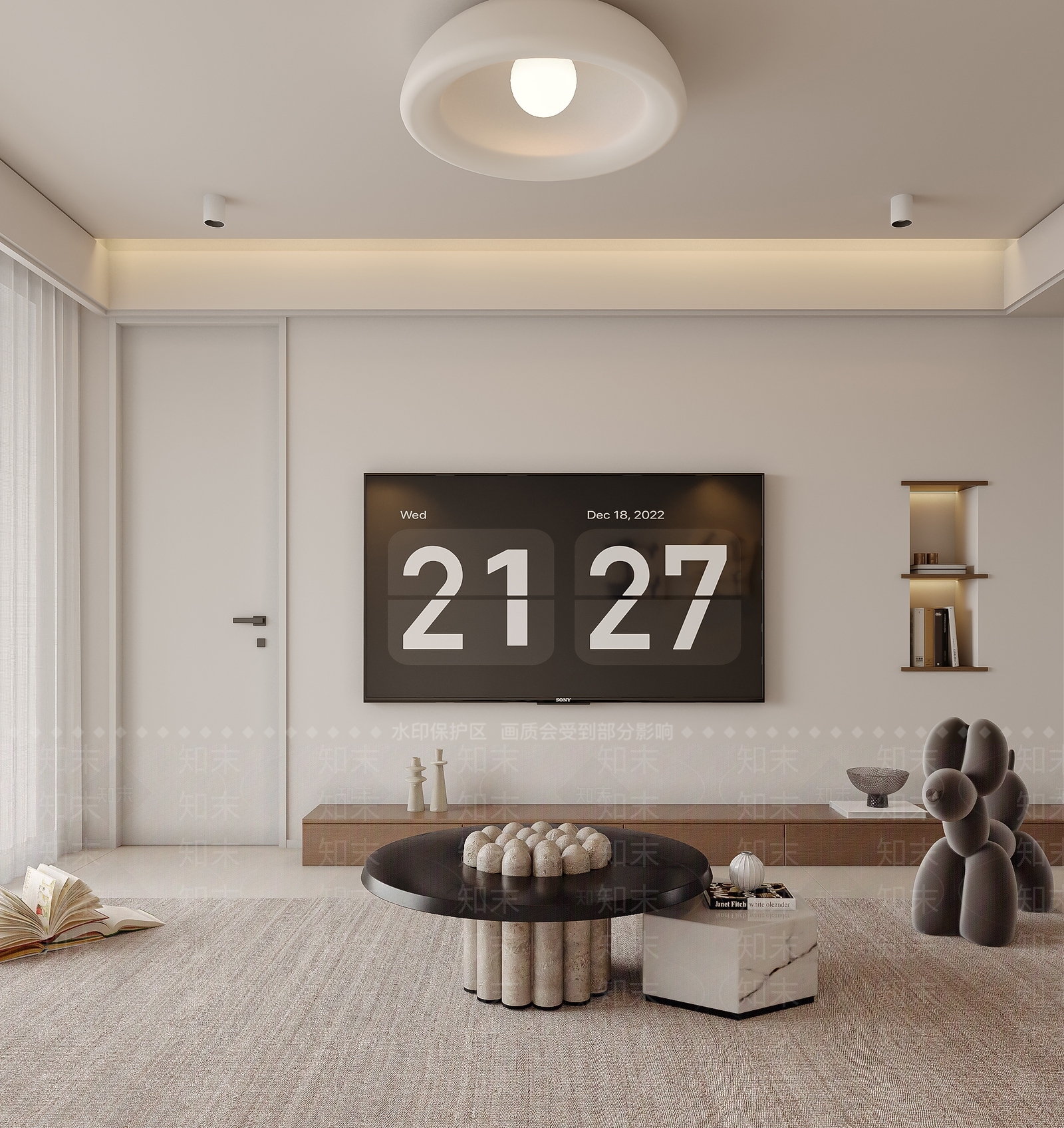 现代极简客餐厅3D模型下载【ID:1204495289】