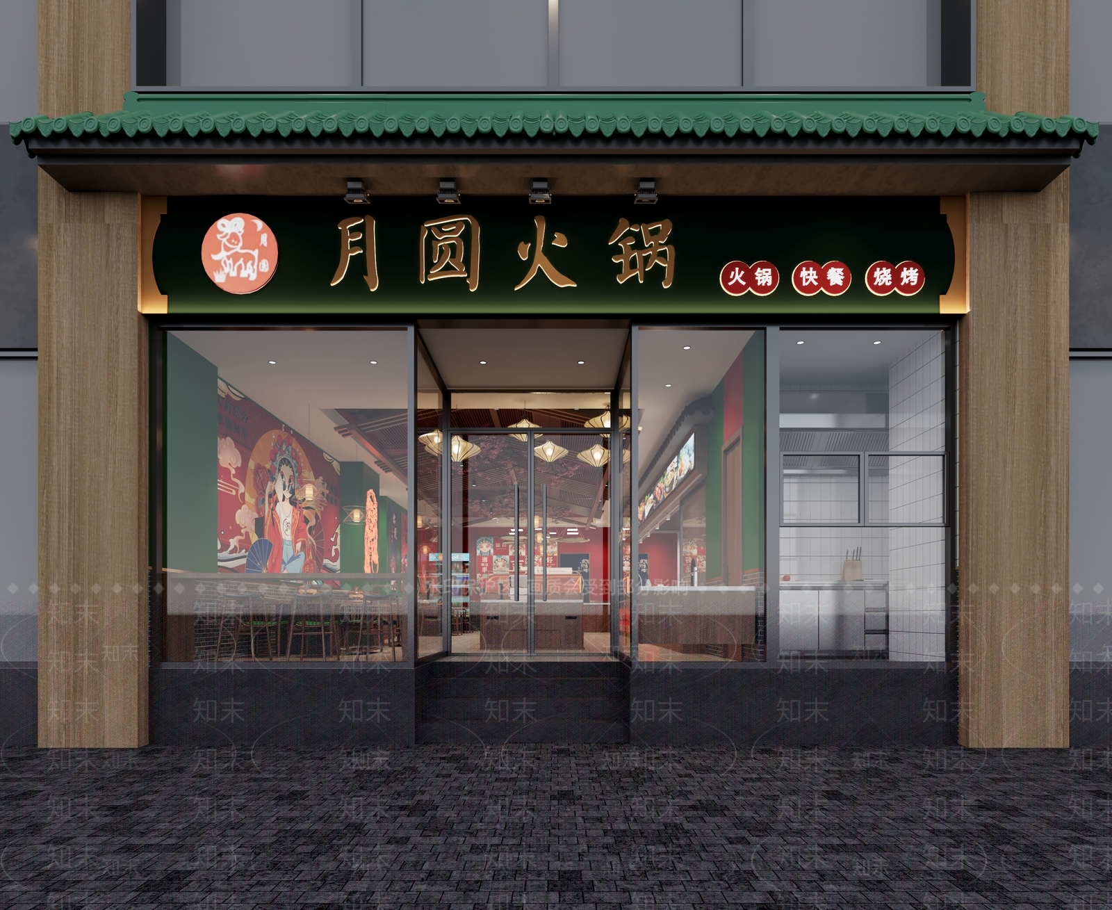 新中式中式门头3D模型下载【ID:1204502980】