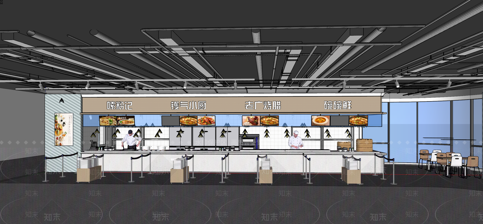 现代食堂SU模型下载【ID:1204503693】
