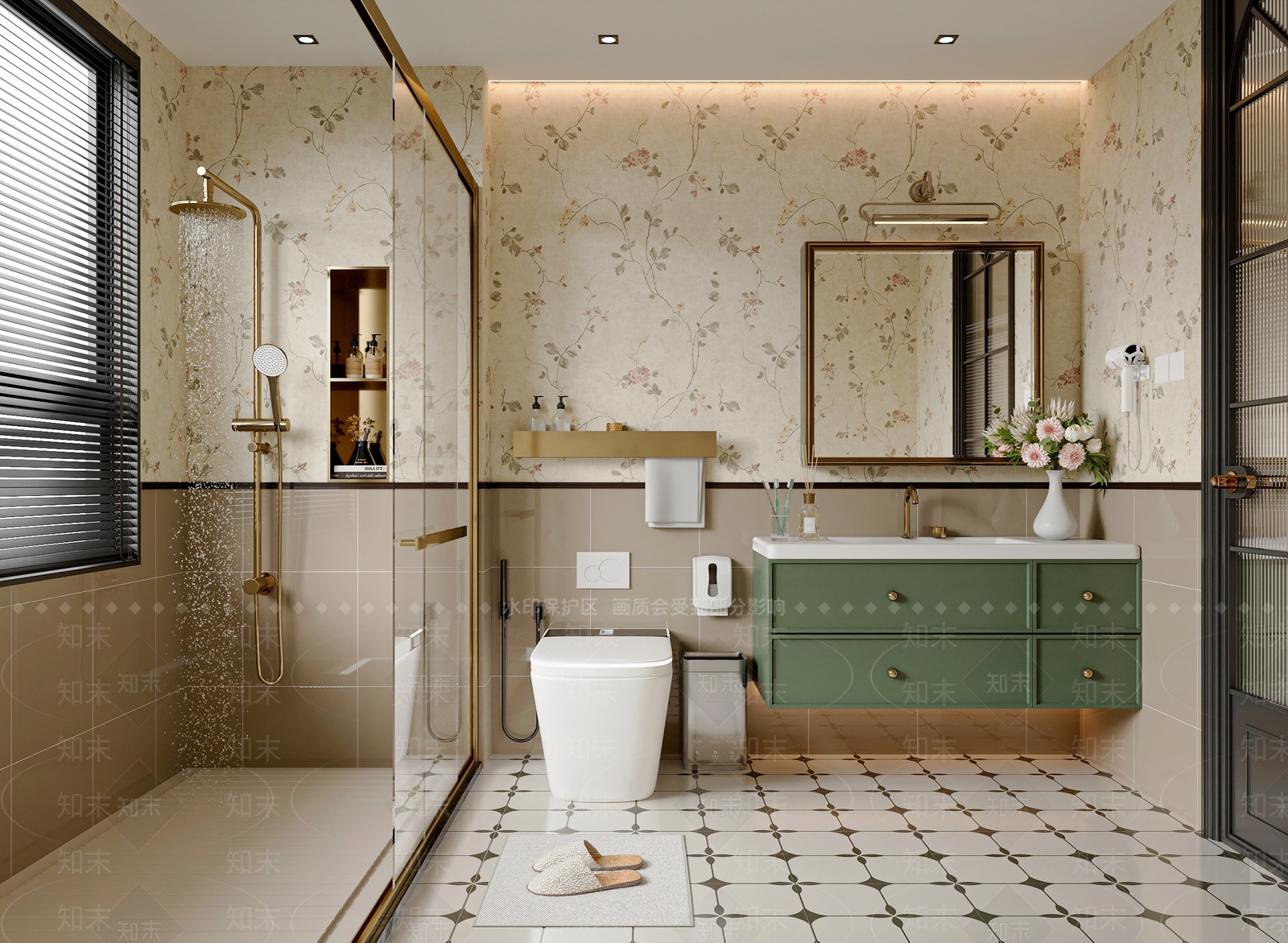 法式复古卫生间3D模型下载【ID:1204504352】