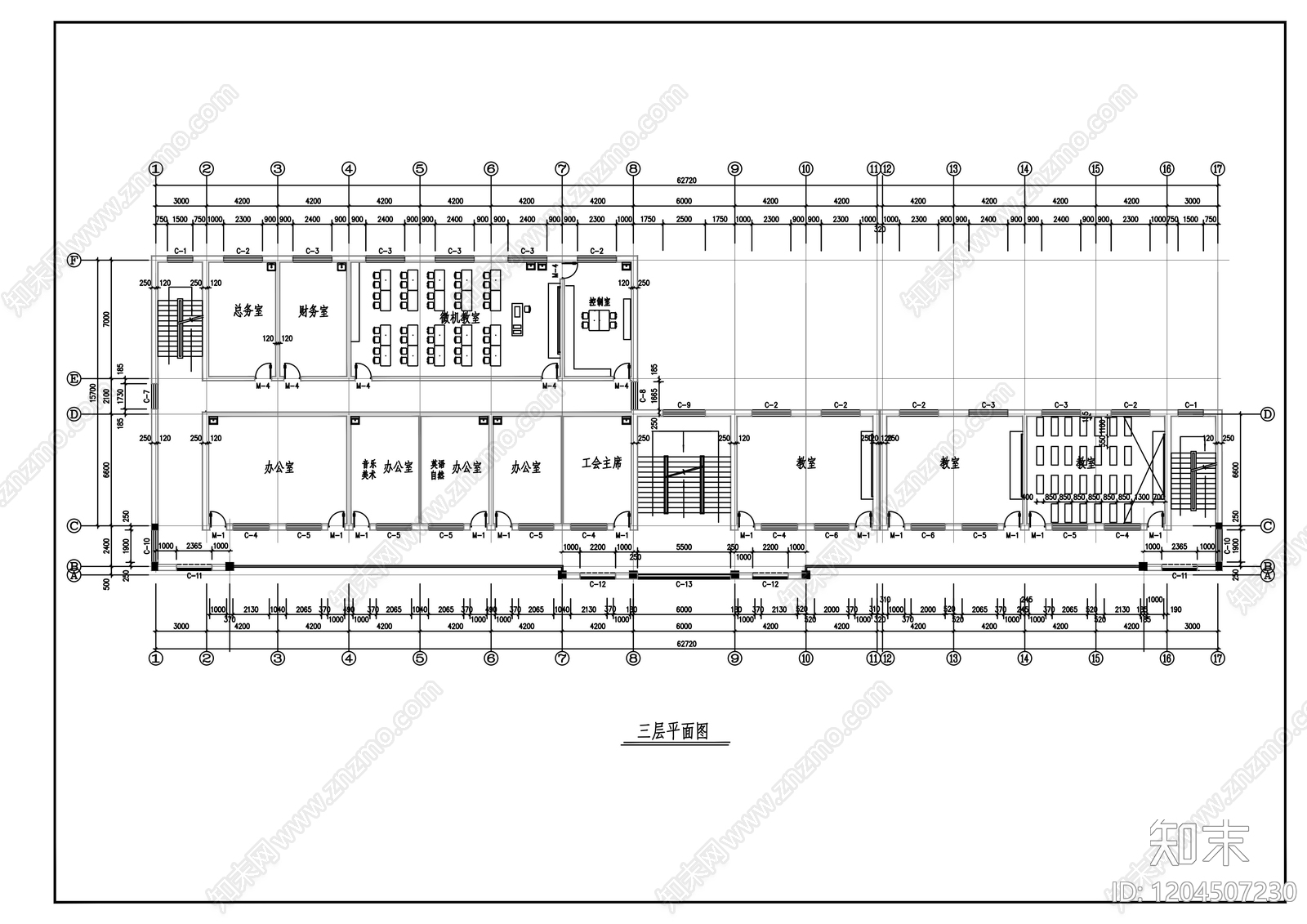 现代学校建筑cad施工图下载【ID:1204507230】