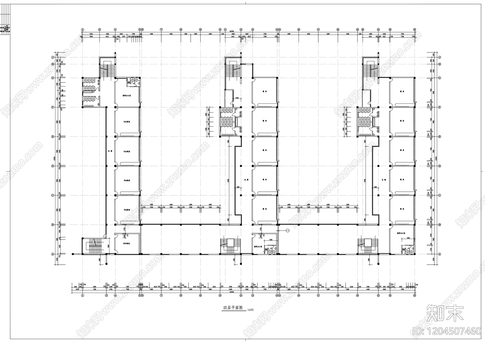 现代学校建筑cad施工图下载【ID:1204507460】