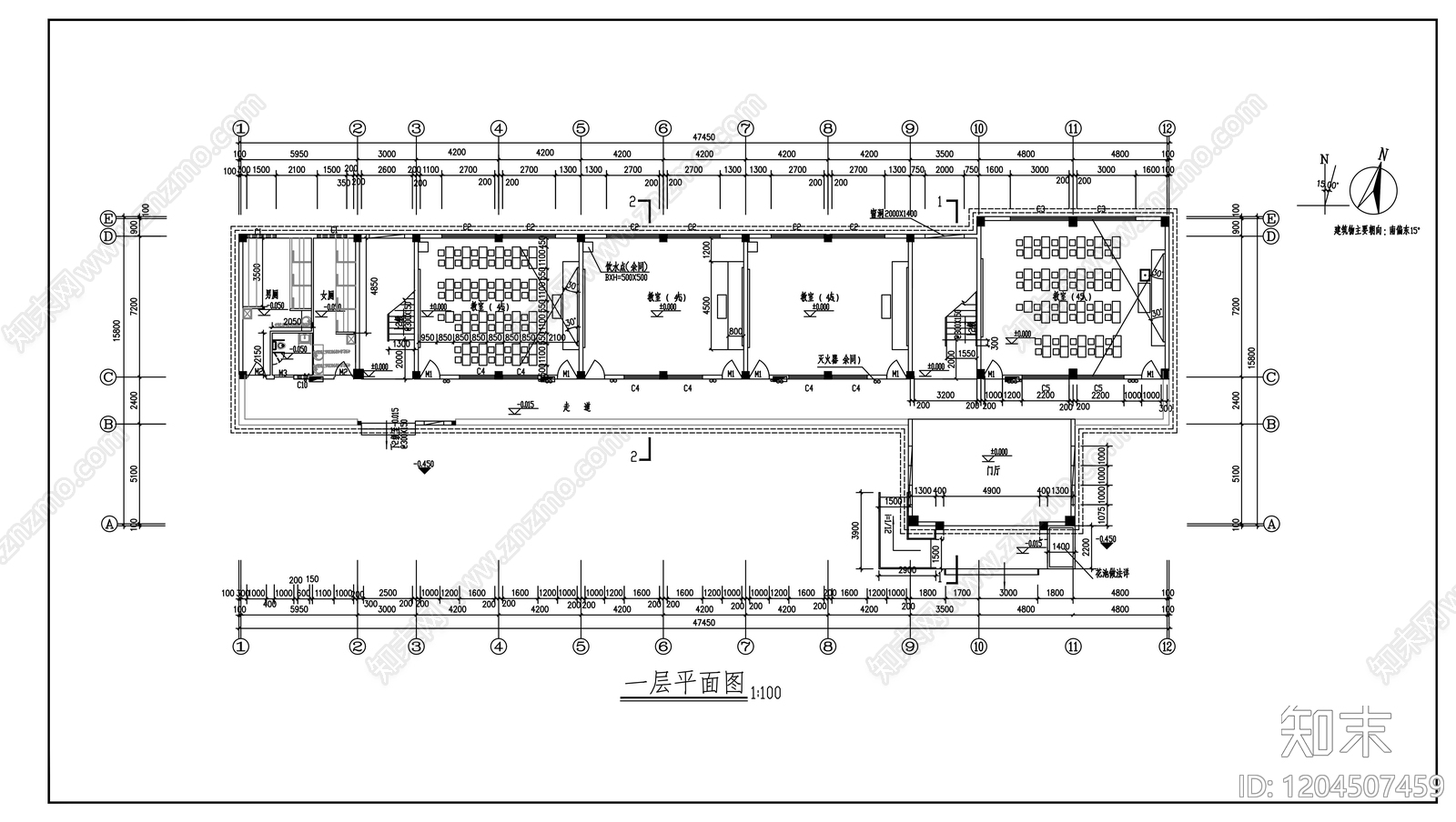 现代学校建筑施工图下载【ID:1204507459】