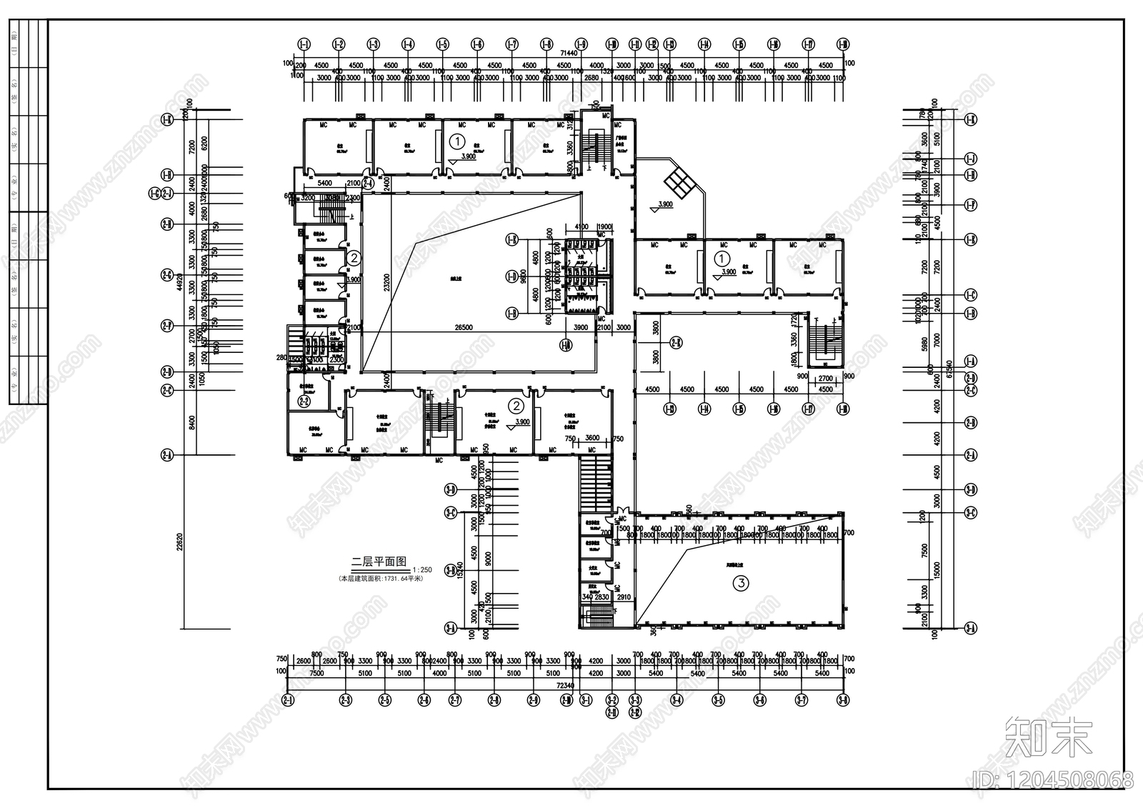 现代学校建筑cad施工图下载【ID:1204508068】