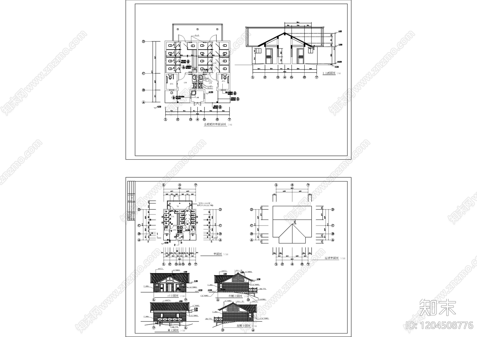 现代公厕cad施工图下载【ID:1204508776】