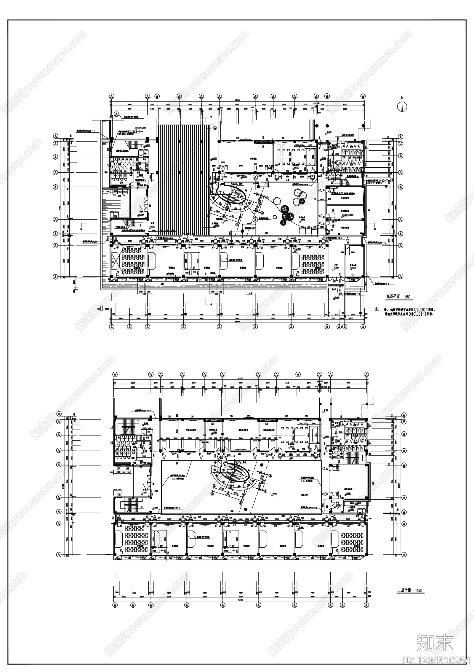 现代学校建筑施工图下载【ID:1204510954】