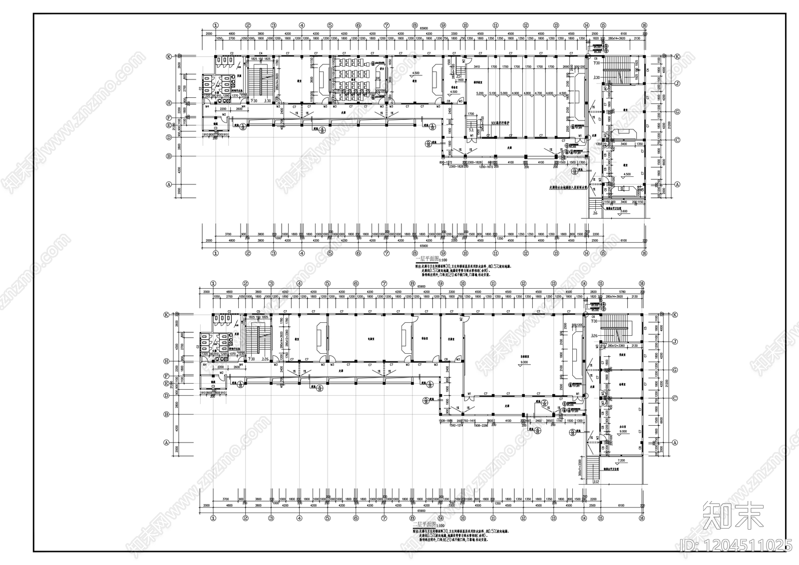现代学校建筑施工图下载【ID:1204511025】