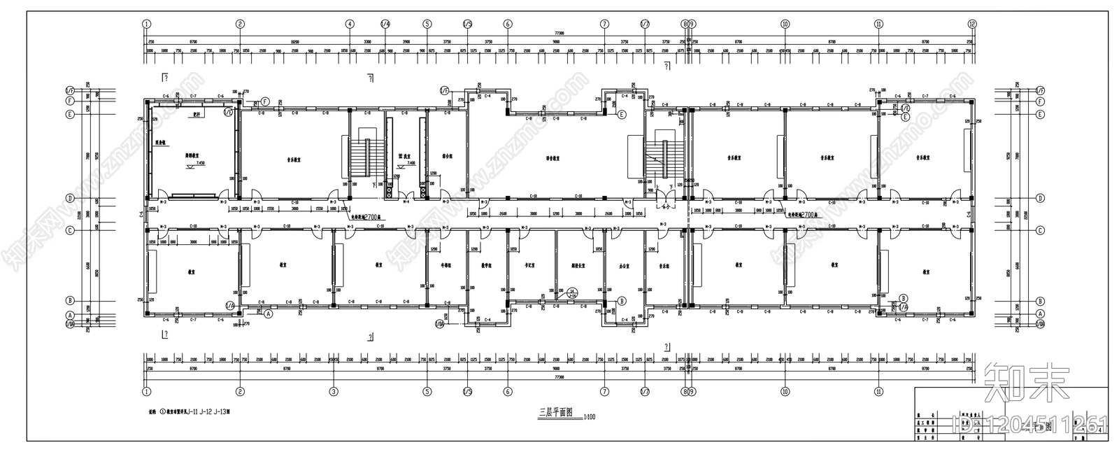 现代学校建筑cad施工图下载【ID:1204511261】