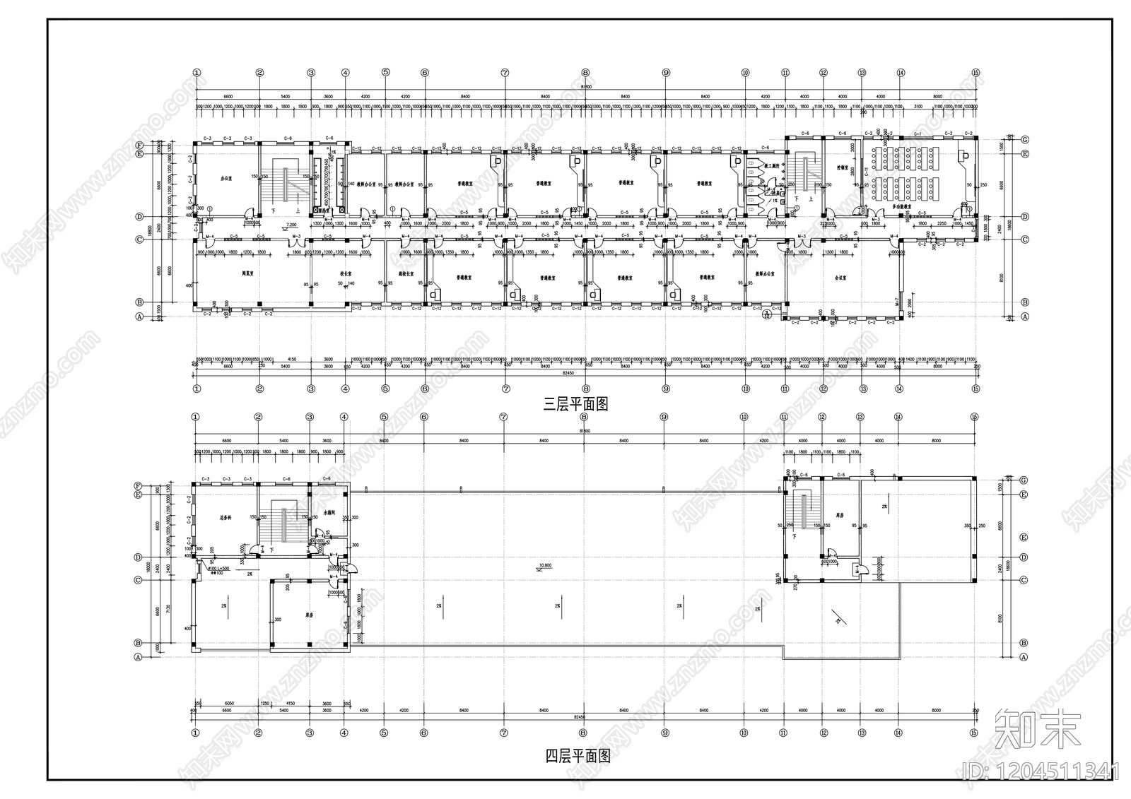 现代学校建筑cad施工图下载【ID:1204511341】