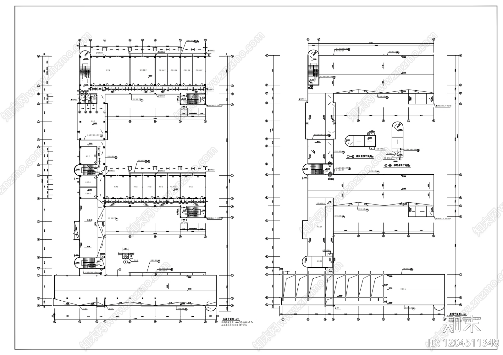 现代学校建筑cad施工图下载【ID:1204511348】