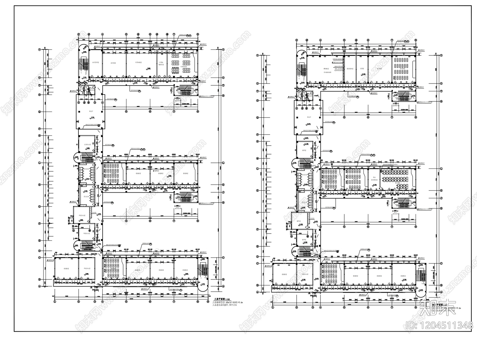 现代学校建筑cad施工图下载【ID:1204511348】