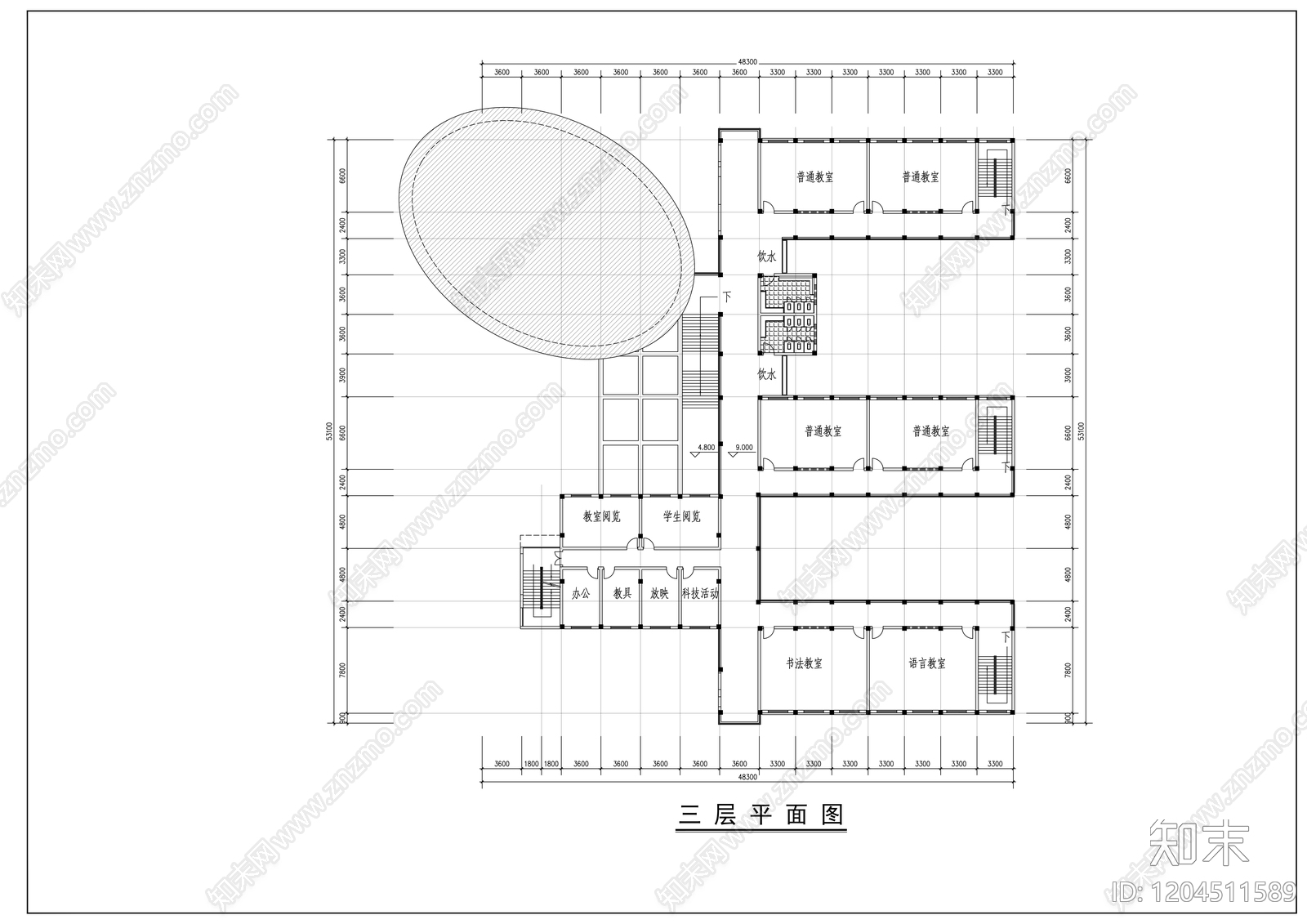 现代学校建筑cad施工图下载【ID:1204511589】