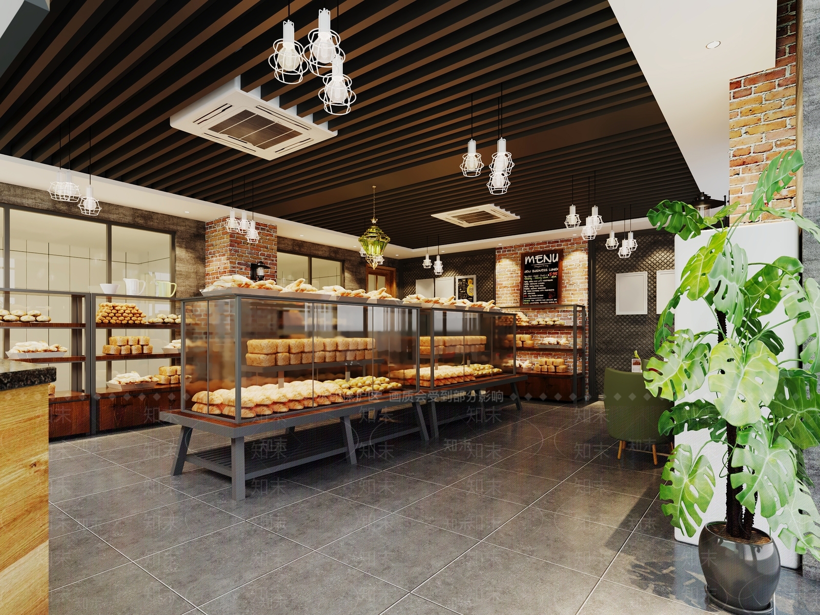 现代工业甜品面包店3D模型下载【ID:1204514204】