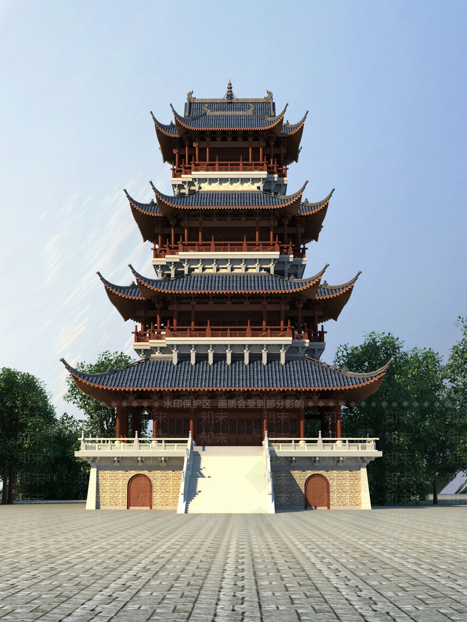 中式古建3D模型下载【ID:1204514624】