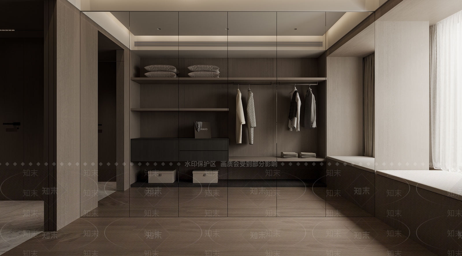 意式轻奢衣帽间3D模型下载【ID:1204519187】