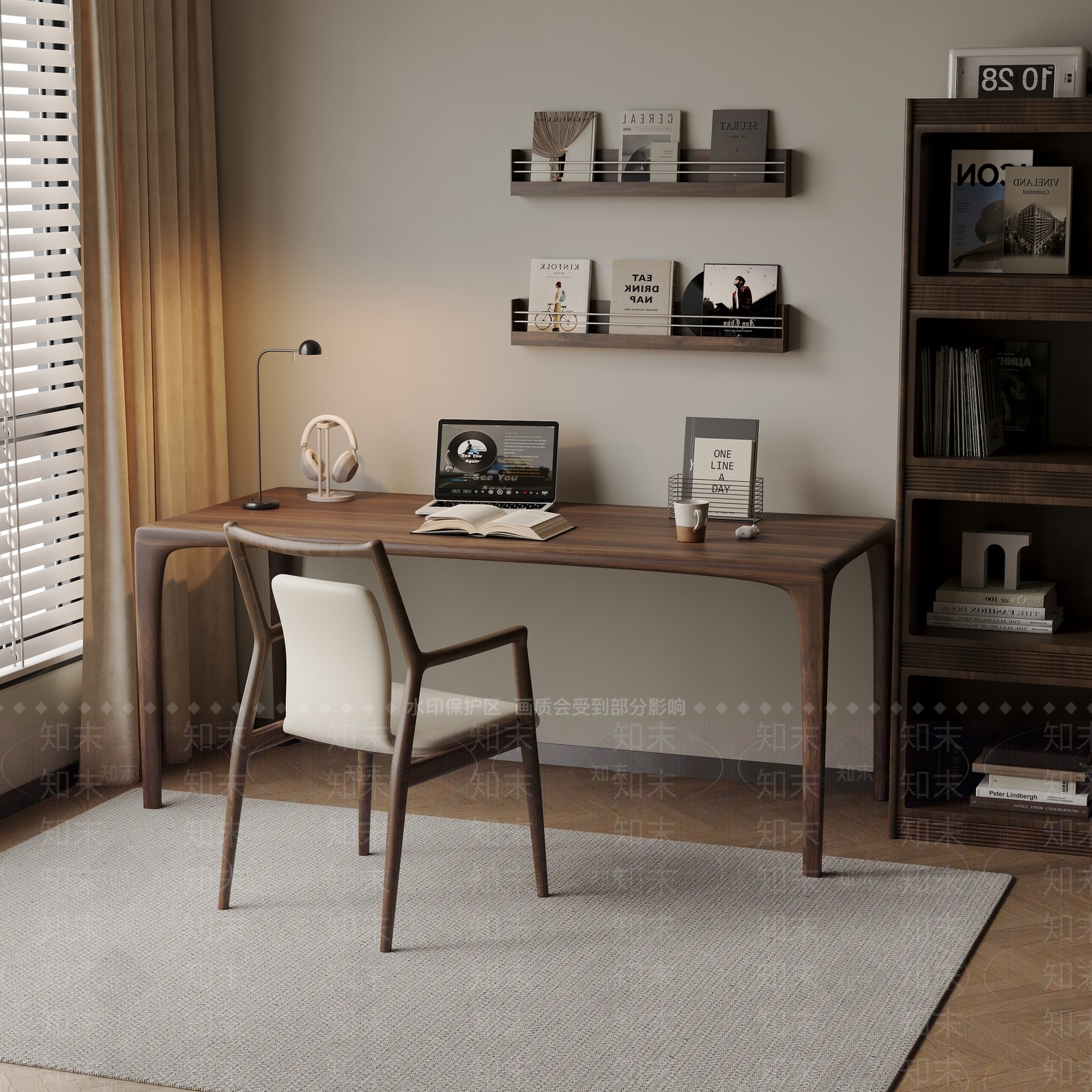 新中式中式宋式书房3D模型下载【ID:1204518576】