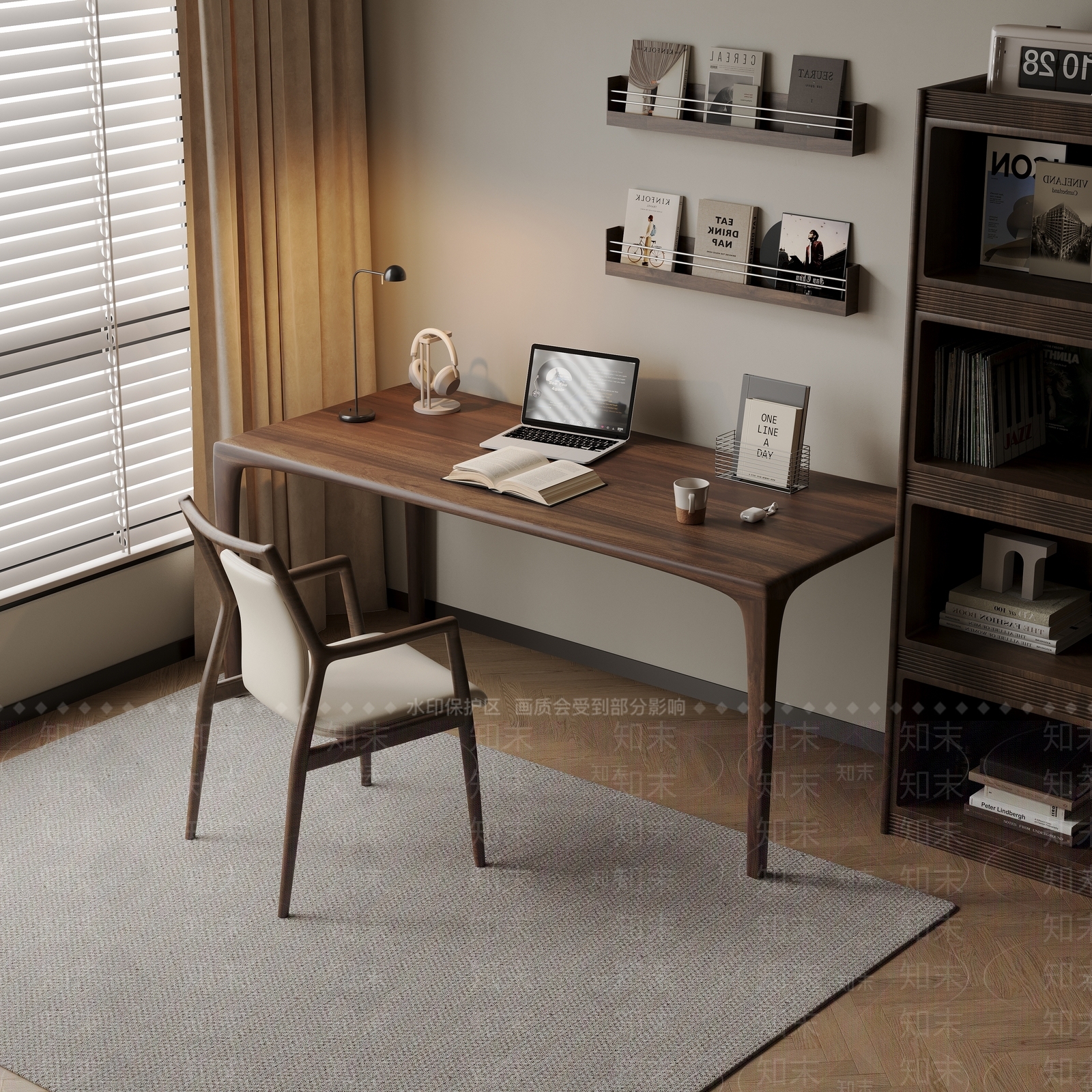 新中式中式宋式书房3D模型下载【ID:1204518576】