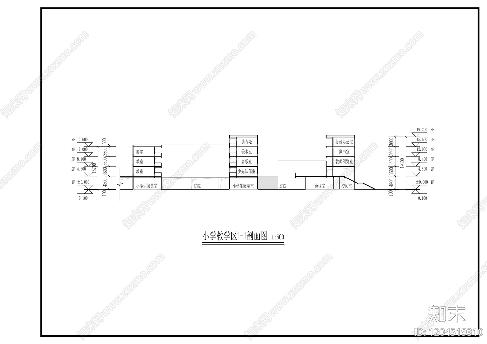 现代学校建筑cad施工图下载【ID:1204519310】