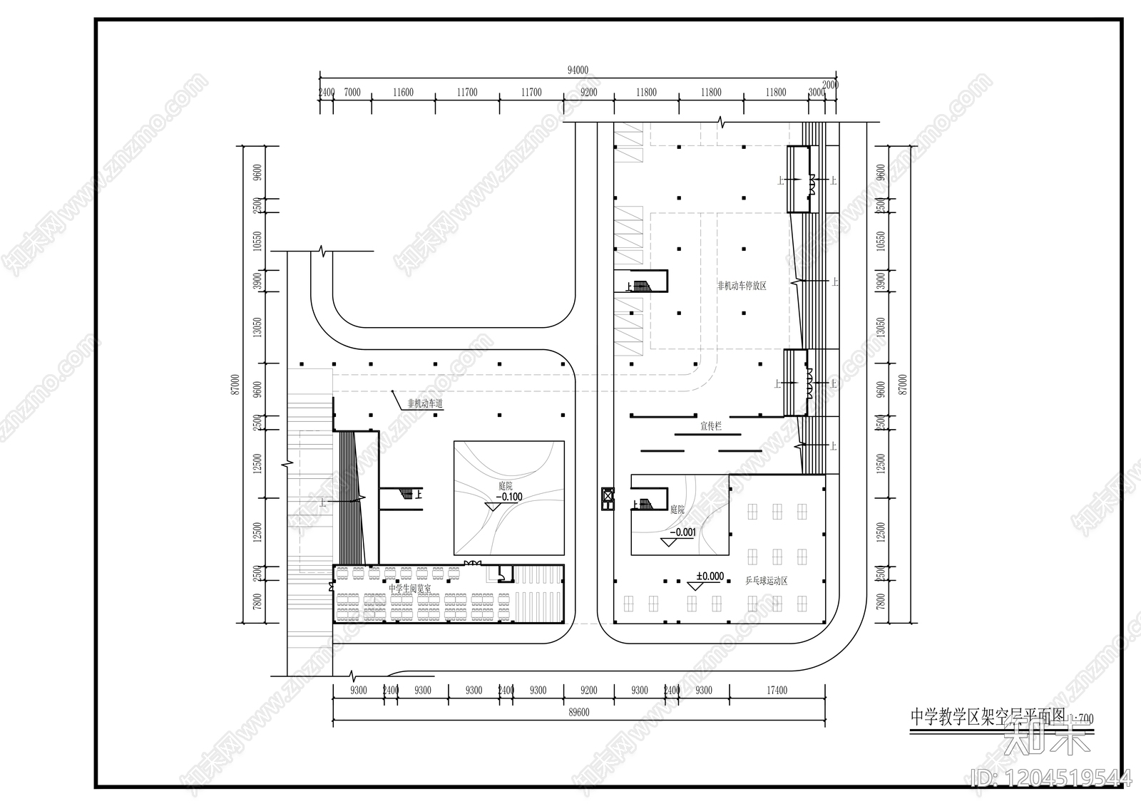 现代学校建筑cad施工图下载【ID:1204519544】