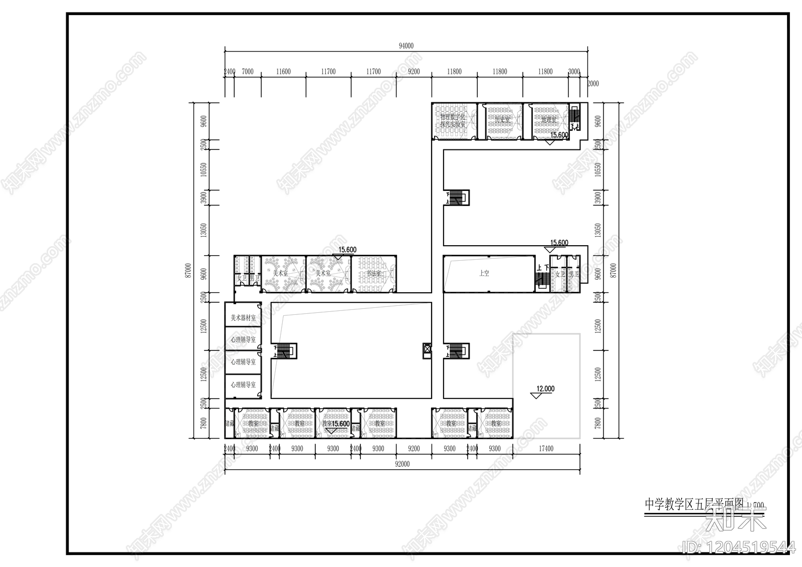 现代学校建筑cad施工图下载【ID:1204519544】