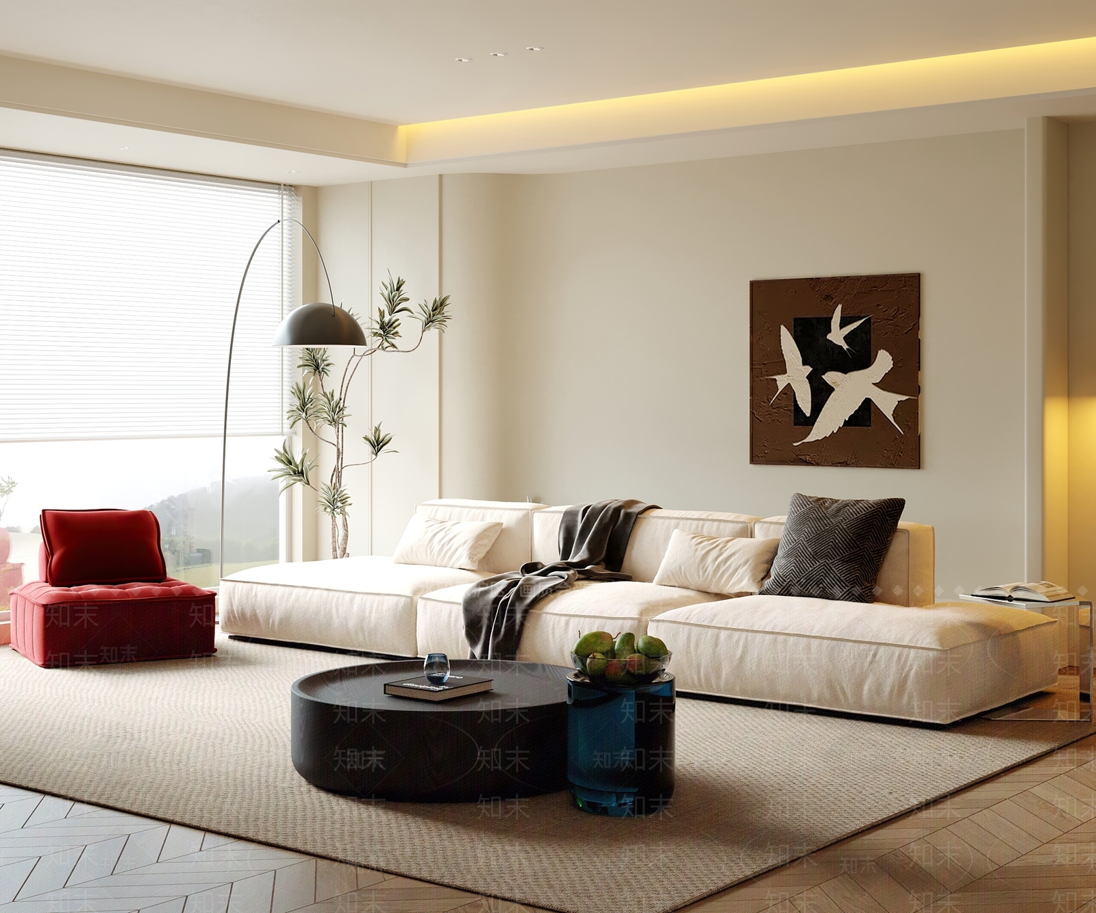 现代中古家居客厅3D模型下载【ID:1204520005】