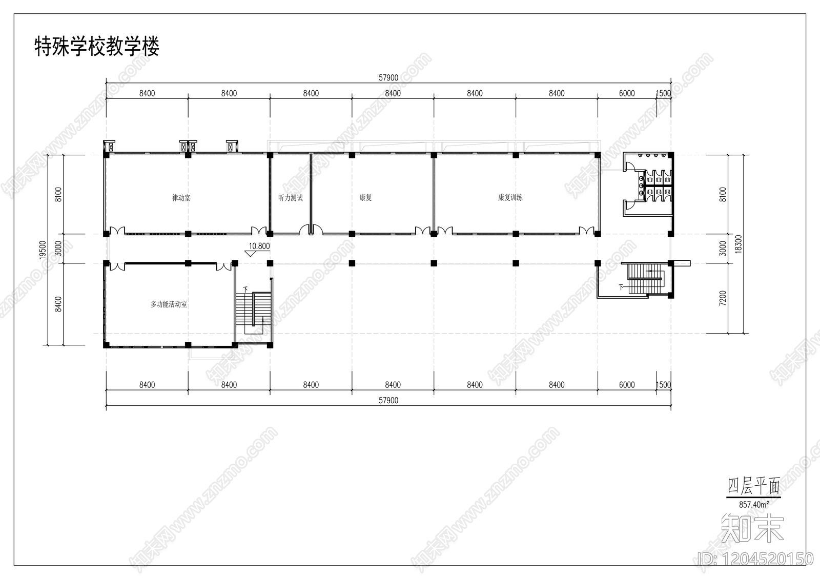 现代学校建筑cad施工图下载【ID:1204520150】