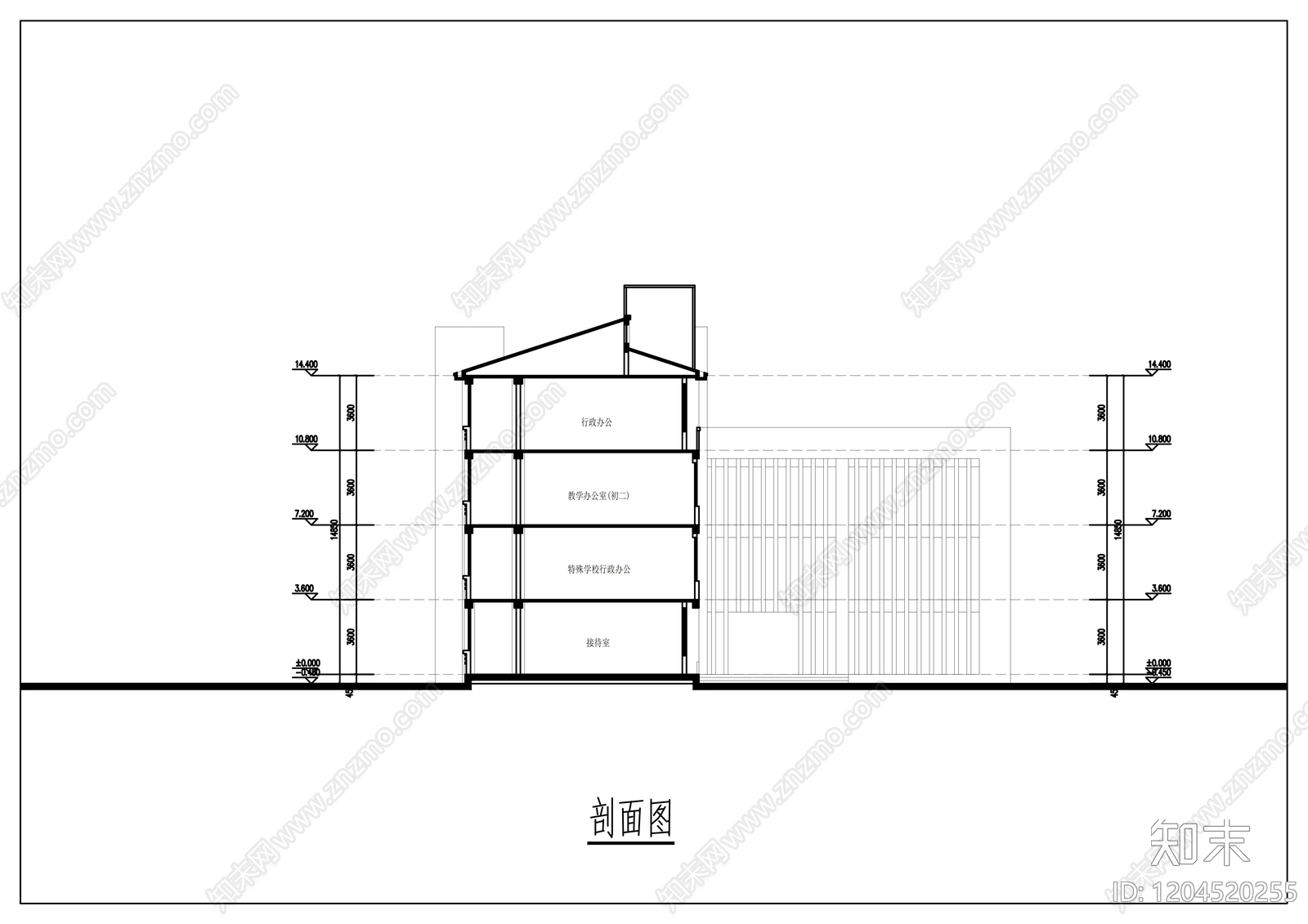 现代学校建筑cad施工图下载【ID:1204520255】