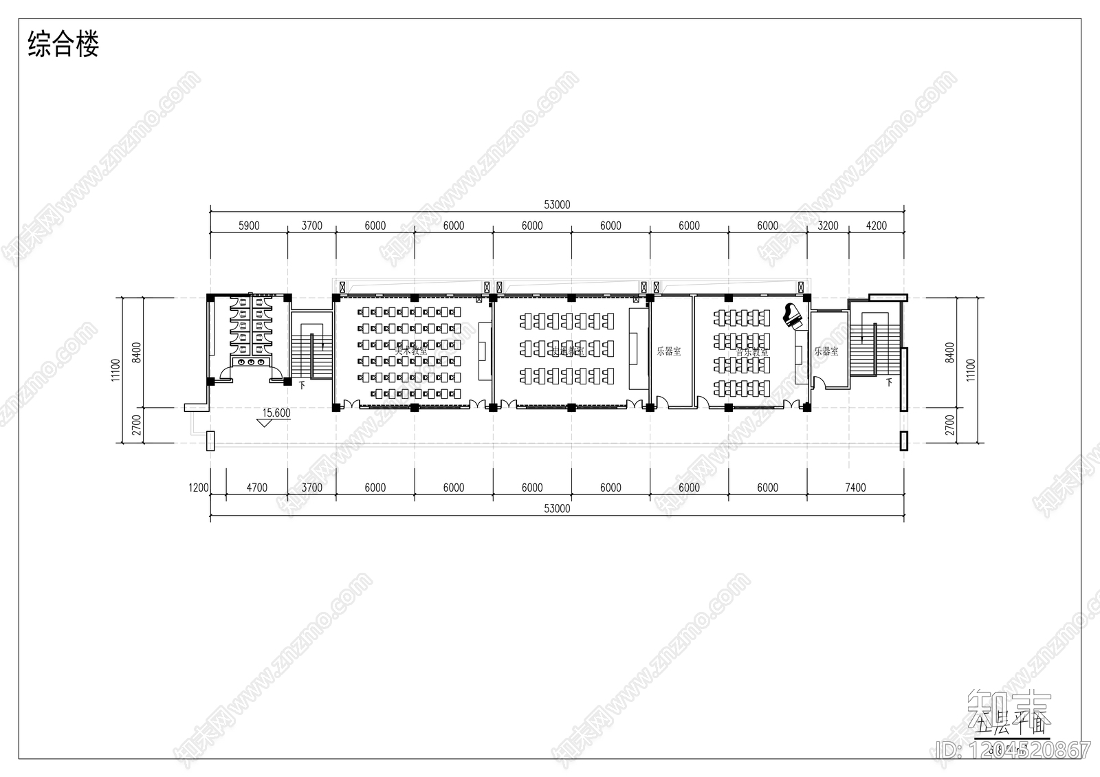 现代学校建筑cad施工图下载【ID:1204520867】