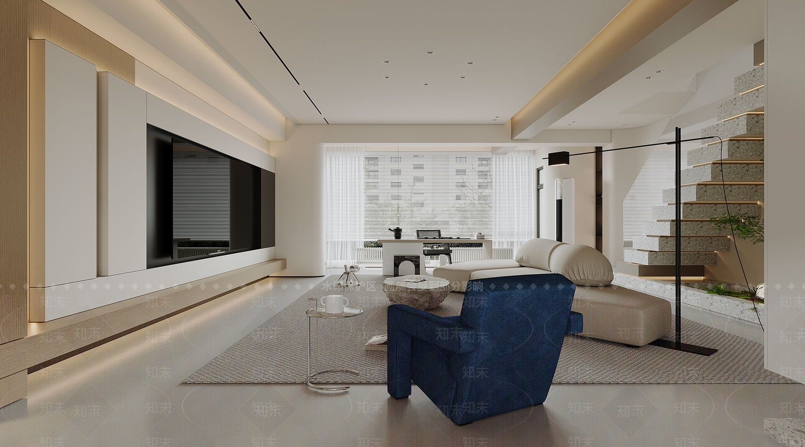 现代极简家居客厅3D模型下载【ID:1204523943】