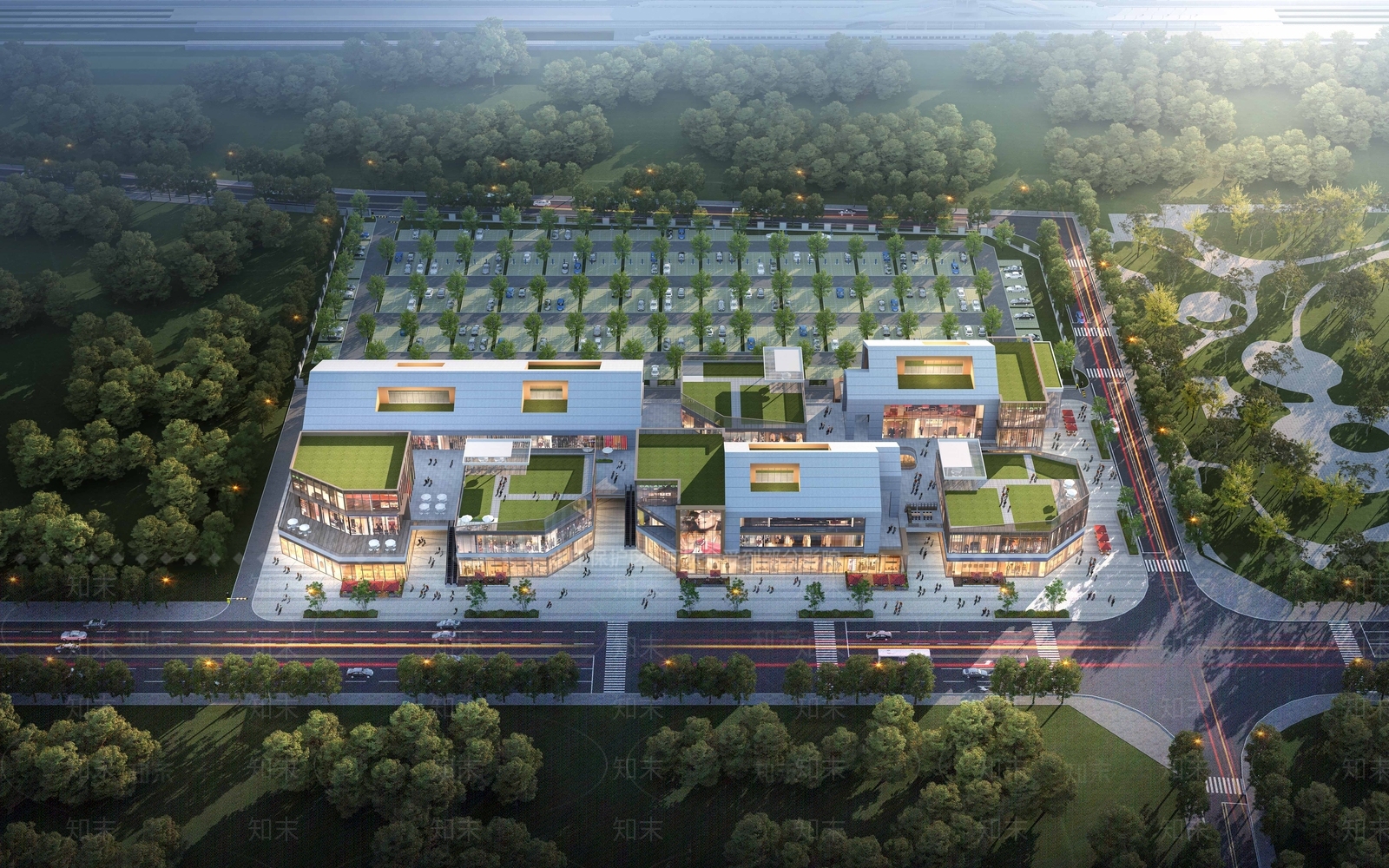 现代商业街SU模型下载【ID:1204523521】