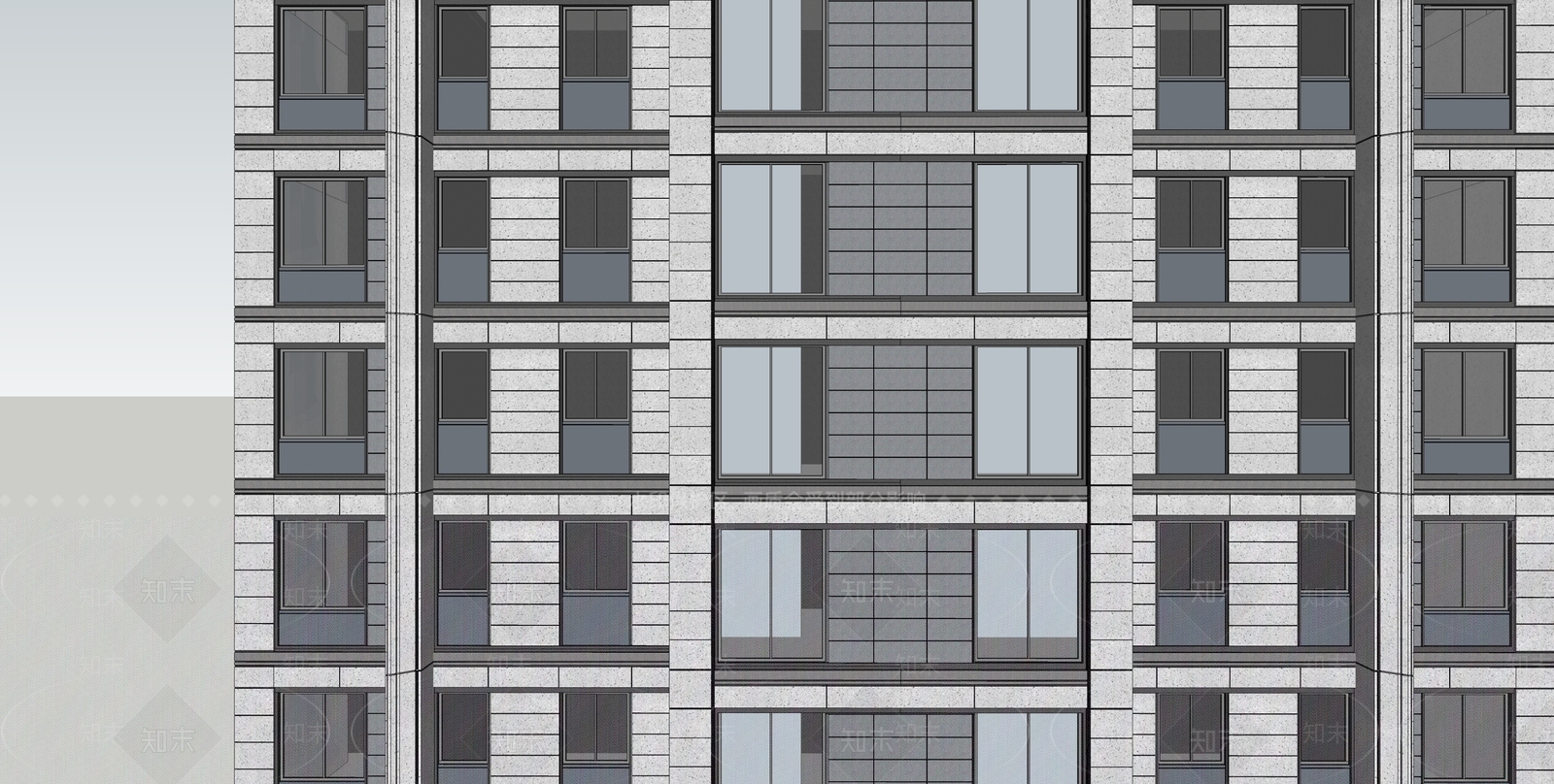 现代高层住宅SU模型下载【ID:1204523844】