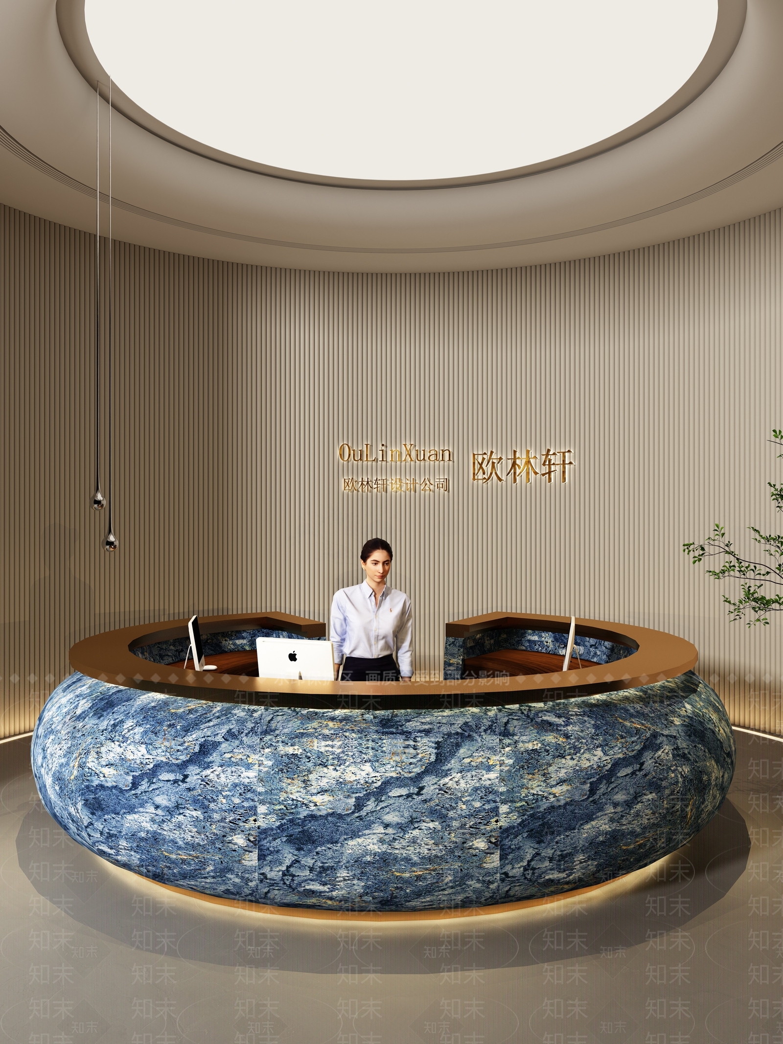 现代中式前台3D模型下载【ID:1204524119】