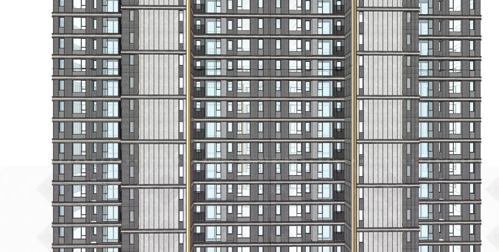 现代高层住宅SU模型下载【ID:1204524224】