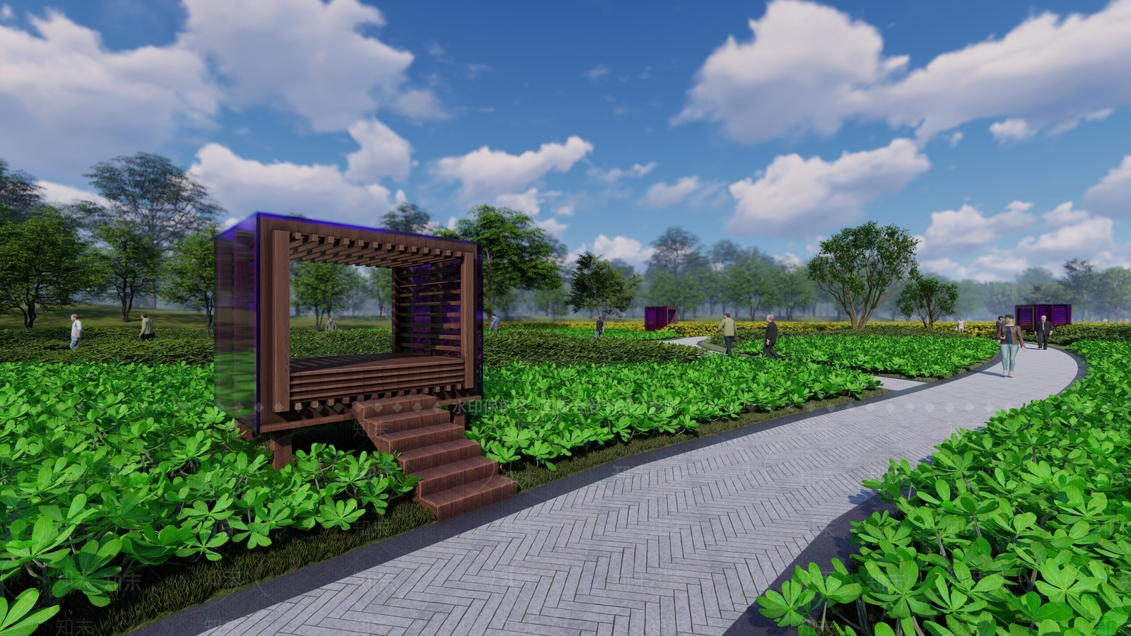 现代景观公园SU模型下载【ID:1204525017】